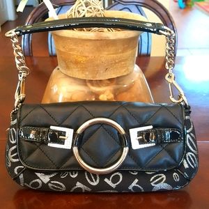 bebe Black and Silver Handbag